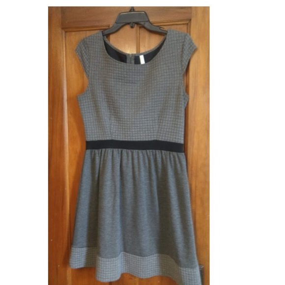 Xhilaration grey tufted square fit and flare dress - Picture 1 of 5